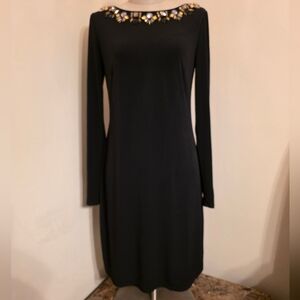 Vince Camuto Black Dress with Jewel/Rhinestone Accents. Size 4.  EUC!